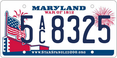 MD license plate 5AC8325