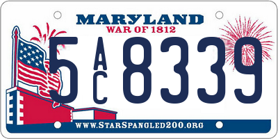 MD license plate 5AC8339