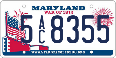 MD license plate 5AC8355