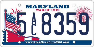 MD license plate 5AC8359