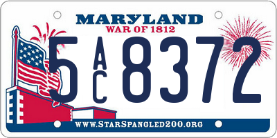MD license plate 5AC8372