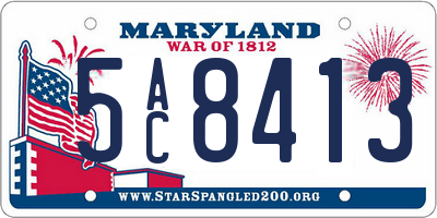 MD license plate 5AC8413