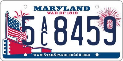 MD license plate 5AC8459
