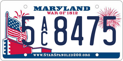 MD license plate 5AC8475