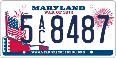 MD license plate 5AC8487