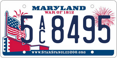 MD license plate 5AC8495
