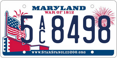 MD license plate 5AC8498