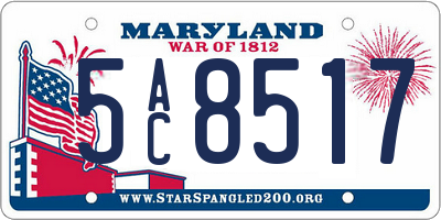 MD license plate 5AC8517
