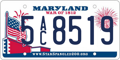 MD license plate 5AC8519