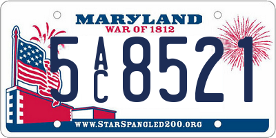MD license plate 5AC8521