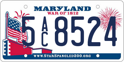 MD license plate 5AC8524