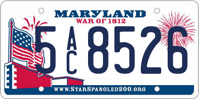 MD license plate 5AC8526
