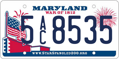 MD license plate 5AC8535