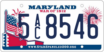 MD license plate 5AC8546