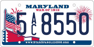 MD license plate 5AC8550