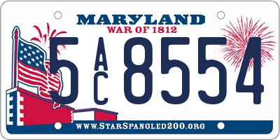 MD license plate 5AC8554