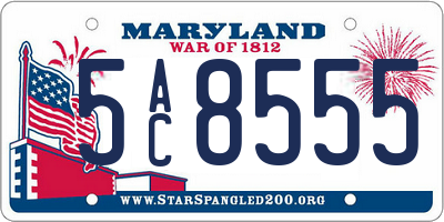 MD license plate 5AC8555