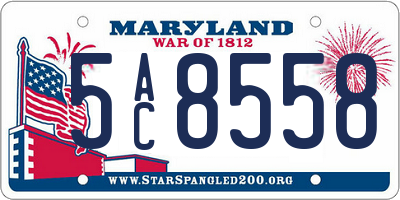 MD license plate 5AC8558