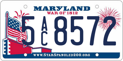 MD license plate 5AC8572