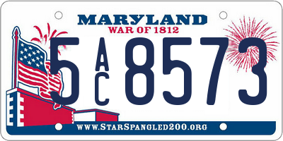 MD license plate 5AC8573