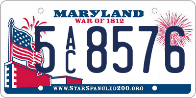 MD license plate 5AC8576