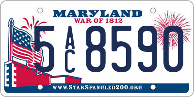 MD license plate 5AC8590
