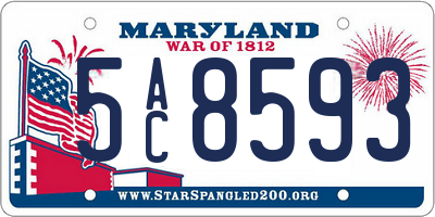 MD license plate 5AC8593
