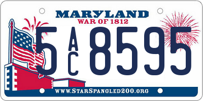 MD license plate 5AC8595