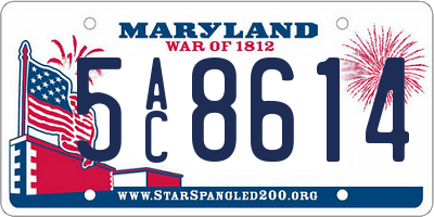 MD license plate 5AC8614