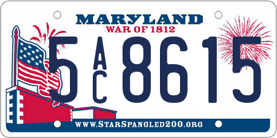 MD license plate 5AC8615