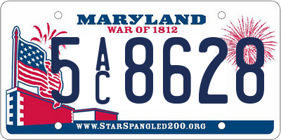 MD license plate 5AC8628
