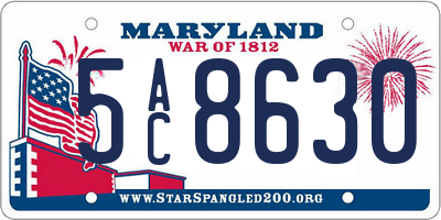 MD license plate 5AC8630