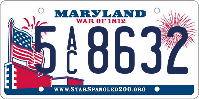 MD license plate 5AC8632