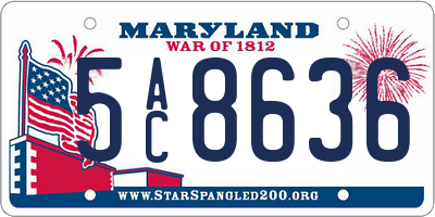 MD license plate 5AC8636