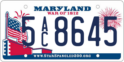 MD license plate 5AC8645