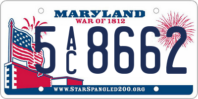 MD license plate 5AC8662