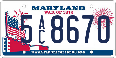 MD license plate 5AC8670