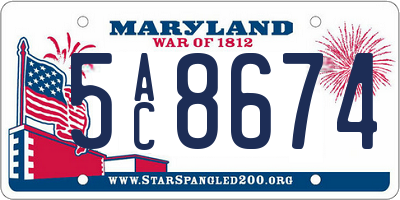 MD license plate 5AC8674