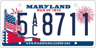 MD license plate 5AC8711