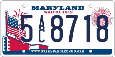 MD license plate 5AC8718