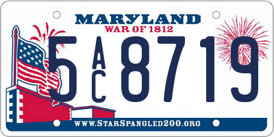 MD license plate 5AC8719