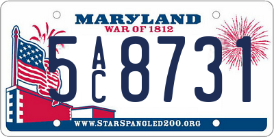 MD license plate 5AC8731