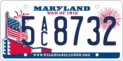 MD license plate 5AC8732