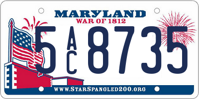 MD license plate 5AC8735