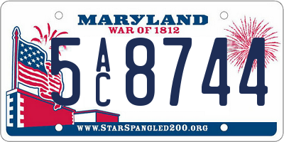 MD license plate 5AC8744