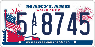 MD license plate 5AC8745