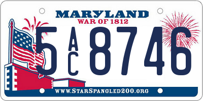 MD license plate 5AC8746