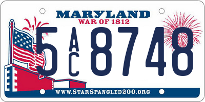 MD license plate 5AC8748