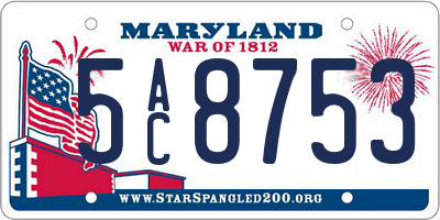MD license plate 5AC8753