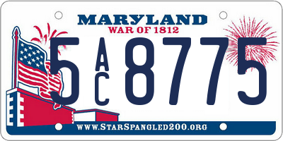 MD license plate 5AC8775